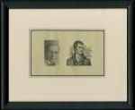 Framed vignettes, Scotland, two vignettes on 1 sheet of paper comprising of, portrait of Alexander F
