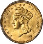1861 Gold Dollar. MS-64 (PCGS).