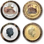 2008年澳洲珀斯铸币局铸造发行农历戊子“鼠”年1/10oz.金、1oz.银套装纪念金银币一套