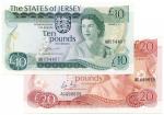 BANKNOTES，紙鈔，REST OF THE WORLD，其他國家，Great Britain，Jersey，States of Jersey: ￡10 and ￡20，ND (1976-88)，