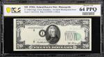 Fr. 2060-I. 1950A $20 Federal Reserve Note. Minneapolis. PCGS Banknote Choice Uncirculated 64 PPQ. O