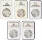 Lot of (5) 1887 Morgan Silver Dollars. MS-65 (NGC).