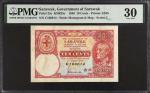 1940年砂劳越政府10分。SARAWAK. The Government of Sarawak. 10 Cents, 1940. P-25c. PMG Very Fine 30.