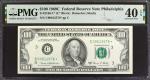 Fr. 2166-C*. 1969C $100 Federal Reserve Star Note. Philadelphia. PMG Extremely Fine 40 EPQ.