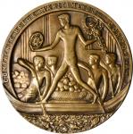 BELGIAN CONGO. First Voyage of the Paquebot "Albertville" Bronze Medal, 1928. UNCIRCULATED.