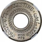 PALESTINE. British Mandate. 5 Mils, 1935. London Mint. George V. NGC MS-65.