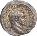CARACALLA, A.D. 198-217. AR Denarius, Rome Mint, A.D. 217. NGC AU. Fine Style.