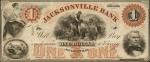 Jacksonville, Illinois. Jacksonville Bank. ND (18xx). $1. About Uncirculated. Remainder.