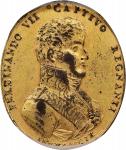 MEXICO. Mexico City. Ferdinand VII/Colegio Mexicano Oval Gilt Bronze Medal, 1809. PCGS Genuine--Moun