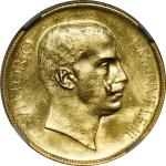 ITALY. Gold 20 Lire Pattern, 1903-(M). Milan Mint. Vittorio Emanuele III. NGC MS-66.