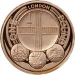 2010年英国1镑精铸纪念金币，重19.619克，PCGS PR69DCAM，连原盒及证书，编号1037，发行量仅得2500套