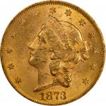 1873 Liberty Head Double Eagle. Open 3. MS-61 (NGC). CAC.