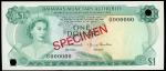 1968年巴哈马金融管理局1元样票，编号G000000，UNC