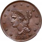 1842 Braided Hair Cent. N-8. Rarity-1. Large Date. MS-64 BN (NGC).