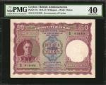 CEYLON. British Administration. 50 Rupees, 1941-45. P-37a. PMG Extremely Fine 40.
