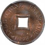 1898-A年法属印度支那铜币。PCGS MS-65 BN Secure Holder.