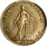 COSTA RICA. 1/2 Escudo, 1850-JB. San Jose Mint. PCGS MS-61.