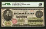 Fr. 16b. 1862 $1 Legal Tender Note. PMG Extremely Fine 40.