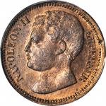FRANCE. Copper 3 Centimes Essai (Pattern), 1816. Napoleon II. PCGS Specimen-63 RB Gold Shield.