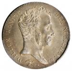 NETHERLANDS EAST INDIES. Gulden, 1840. Utrecht Mint; privy mark: lis. William I. PCGS AU-58 Gold Shi