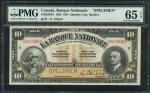 x Canada, La Banque Nationale, specimen $10, 1922, Quebec City, no serial number, black on orange un