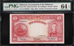 BAHAMAS. The Bahamas Government. 10 Shillings, 1936 (ND 1947). P-10d. PMG Choice Uncirculated 64 EPQ
