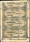 Uncut Proof Sheet of (4) Portland, Maine. Manufactures and Traders Bank. ND (18xx). $1-$1-$2-$3. Ver
