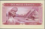 Banco Nacional da Guine-Bissau, a reverse composite essay on card for a 10000 Pesos, pale pink-red, 