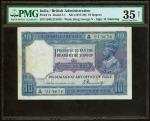 INDIA. Government of India. 10 Rupees, ND (1917-30). P-7a. PMG Choice Very Fine 35 Net. Rust.