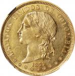 COLOMBIA. 20 Pesos, 1871-BOGOTA. Bogota Mint. NGC MS-61.