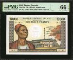 MALI. Banque Centrale Du Mali. 10,000 Francs, ND (1970-84). P-15c. PMG Gem Uncirculated 66 EPQ.