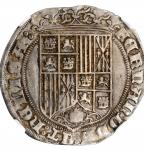 SPAIN. Real, ND (1497-1504)-B. Burgos Mint. Ferdinand & Isabel. NGC EF-45.