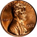 1972 Lincoln Cent. Doubled Die Obverse. MS-64 RD (PCGS).