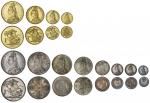Victoria (1837-1901), Golden Jubilee Currency Long Set, 1887, Five-Pounds to Threepence, including: 