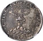CHILE. Peso, 1817-FJ. Santiago Mint. NGC AU-55.