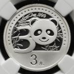 2012年熊猫金币发行30周年纪念银币1/4盎司 NGC PF 70