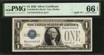 Fr. 1600. 1928 $1 Silver Certificate. PMG Gem Uncirculated 66 EPQ. Solid Serial Number.