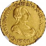 MEXICO. Escudo, 1760-Mo MM. Mexico City Mint. Charles III. NGC EF-45.