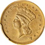 1856 Gold Dollar. Slant 5. Genuine--Cleaned (PCGS).