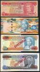 Central Bank of Barbados, $1, $2, $5 (2), $20, $50, specimem $50 and $100, various dates (1973-2013)