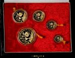 1991年熊猫P版精制纪念金币全套5枚 完未流通 CHINA. Gold Proof Set (5 Pieces), 1991-P. Panda Series. GEM PROOF.