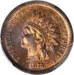 1873 Indian Cent. Close 3. Proof-66 RB (PCGS). CAC.