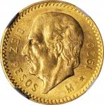 MEXICO. 10 Pesos, 1920-M. Mexico City Mint. NGC MS-61.