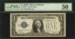 Fr. 1602*. 1928B $1 Silver Certificate Star Note. PMG About Uncirculated 50.