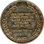 Alaska. 1977 Completion of the Alaska Pipeline Medal. Gold. Prooflike Mint State.
