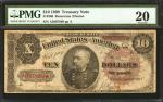 Fr. 366. 1890 $10 Treasury Note. PMG Very Fine 20.