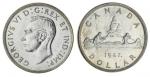 Canada. George VI (1936-1952). Dollar, 1947, maple leaf. Voyageur. KM 37. ICCS MS-62.