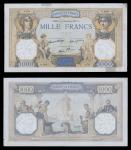 France. Trio of Banque de France 1927-1937 1000 Francs. P-79a. VF, pinholes; P-79b VF, pinholes; P-7