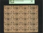 Fr. 1227. Third Issue. Uncut Sheet of 3 Cent Multiples. PCGS Currency Very Fine 30.