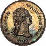 Circa 1858 George and Martha Washington medalet by Robert Lovett, Jr. With “1792." Musante GW-264, B